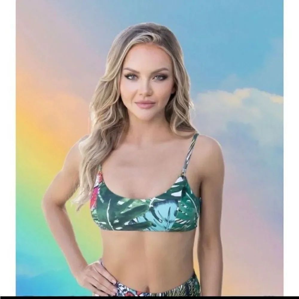 NWT- Swiminista x Christian Lacroix- tropical bikini top- Size Medium